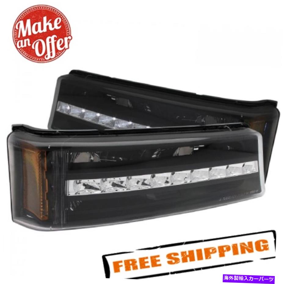 USヘッドライト ANZO 511067ブラックLEDパーキング/信号ライト03-06シーバーシルバード/アバランシェ用 Anzo 511067 Black LED Parking/Signal Lights for 03-06 Chevy Silverado/Avalanche【並行輸入品】