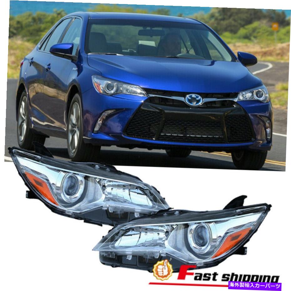 USヘッドライト フィット2015-2017トヨタカムリプロジェクタードライバー旅客サイドヘッドライトヘッドランプ Fits 2015-2017 Toyota Camry Projector Driver Passenger Side Headlights HeadLamps【並行輸入品】