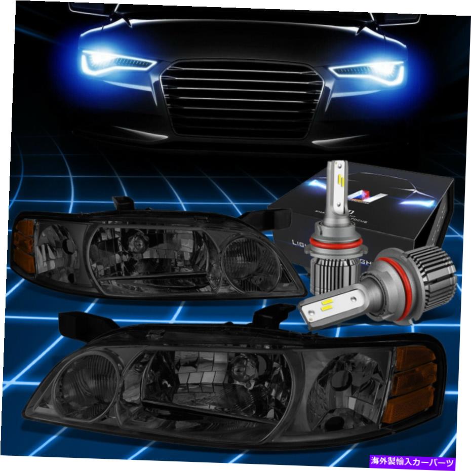 USヘッドライト FIT 2000-2001日産アルティマOEスタイルヘッドライトランプW / LEDキット+クールファンスモーク Fit 2000-2001 Nissan Altima OE Style Headlight Lamps w/LED Kit+Cool Fan Smoked【並行輸入品】