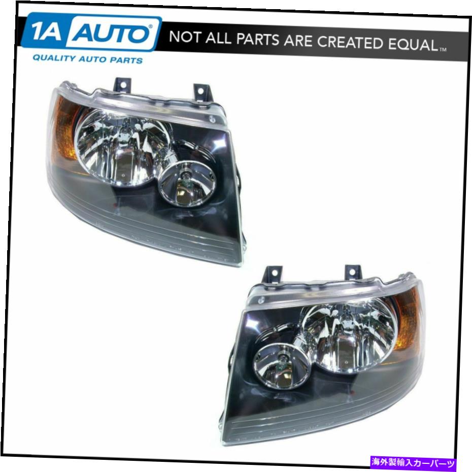 USヘッドライト ヘッドライトヘッドランプW /ブラックベゼル左右ペア03-06探検隊 Headlights Headlamps w/ Black Bezel Left & Right Pair Set for 03-06 Expedition【並行輸入品】