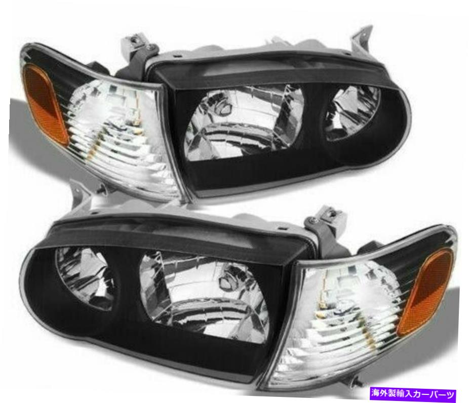 USヘッドライト 01-02トヨタカローラCE / LE / Sブラックハウジングヘッドライト交換LH + RH 2PCS For 01-02 Toyota Corolla CE/LE/S Black Housing HeadLights Replacement LH+RH 2PCS【並行輸入品】