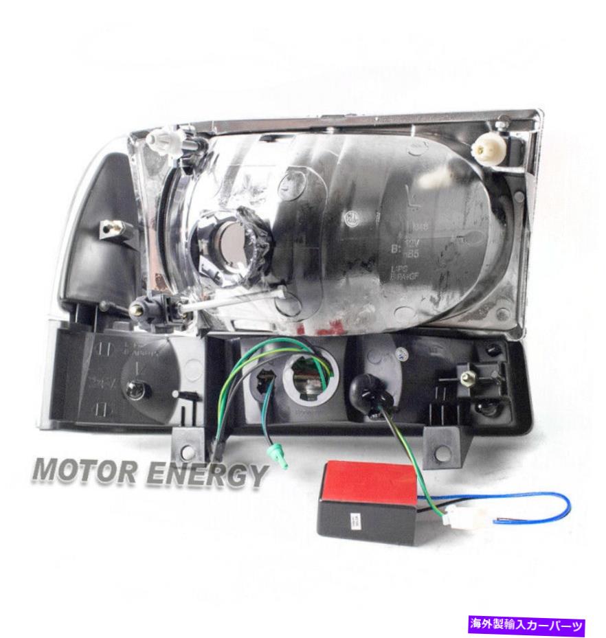 USヘッドライト 99-04 F250 F350 F550 F550スーパーデューティの交換黒ヘッドライト+ LEDバンパー FOR 99-04 F250 F350 F450 F550 SUPER DUTY REPLACEMENT BLACK HEADLIGHT+LED BUMPER【並行輸入品】