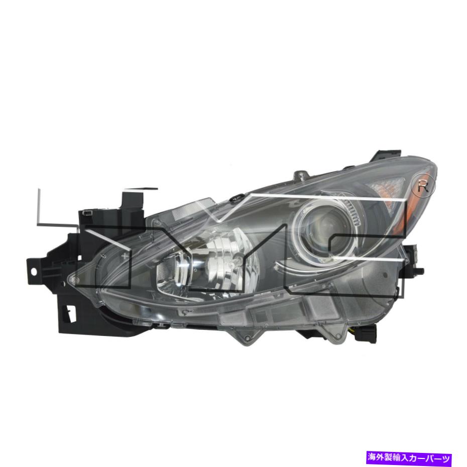 USヘッドライト 14-16 Mazda Mazda-3用ハロゲンヘッドライトフロントランプ左ドライバーカーパ Halogen Headlight Front Lamp for 14-16 Mazda Mazda-3 Left Driver CAPA【並行輸入品】