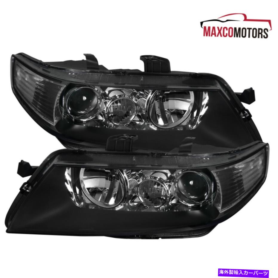 USヘッドライト 2004-2005 Acura TSXプロジェクターヘッドライトSignal LampsペアL + R Black For 2004-2005 Acura TSX Projector Headlights Turn Signal Lamps Pair L+R【並行輸入品】