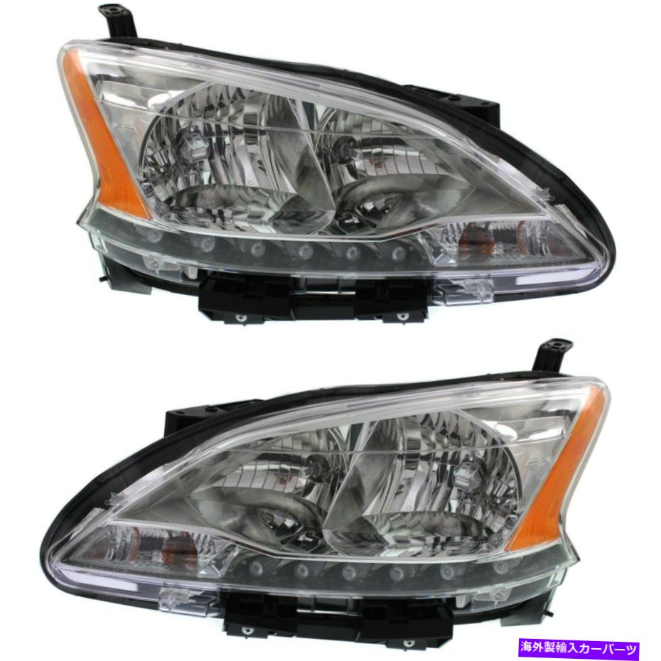 USヘッドライト ヘッドライトヘッドランプハロゲン左右ペア13-15日産SENTRA Headlights Headlamps Halogen Left & Right Pair Set for 13-15 Nissan Sentra【並行輸入品】