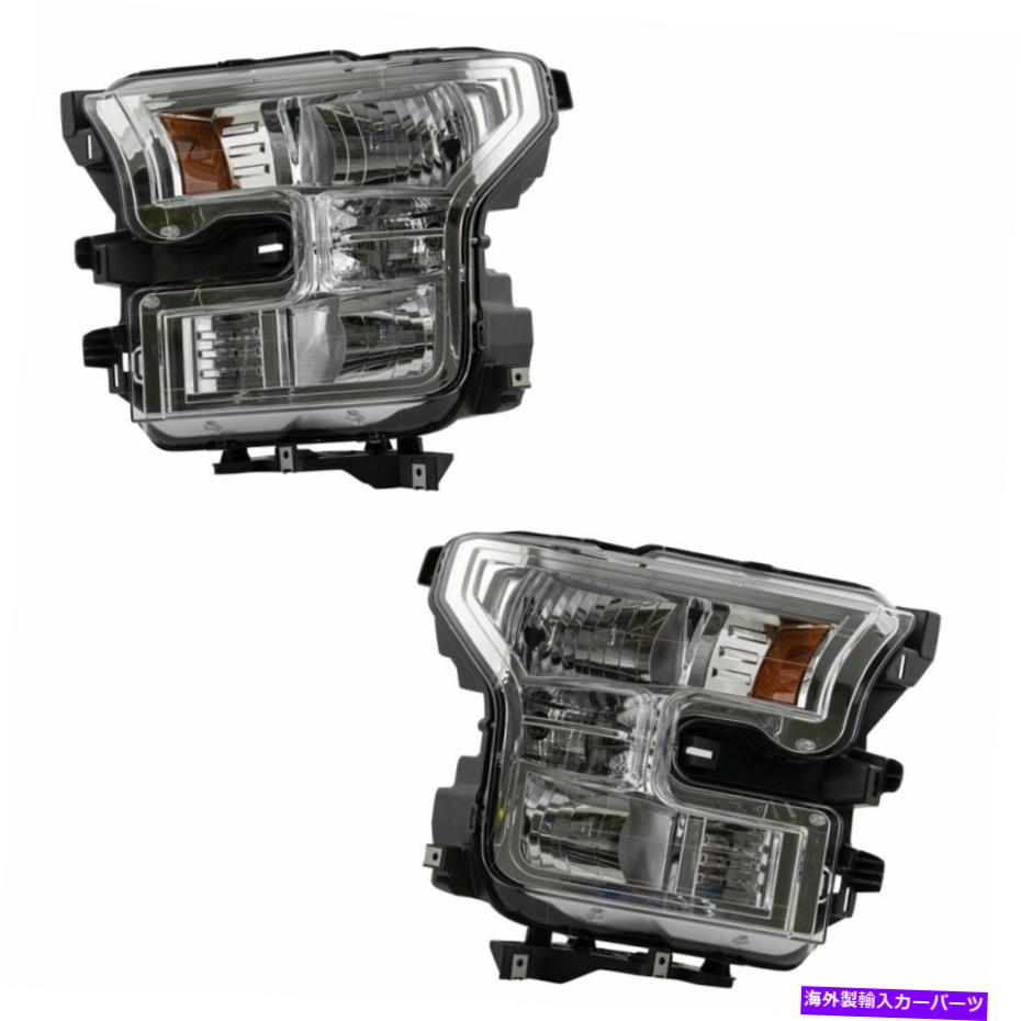 USヘッドライト Ford F150ピックアップトラック用ヘッドライトランプアセンブリW /クロームハウジングLH RHペア Headlight Lamp Assembly w/ Chrome Housing LH RH Pair for Ford F150 Pickup Truck【並行輸入品】