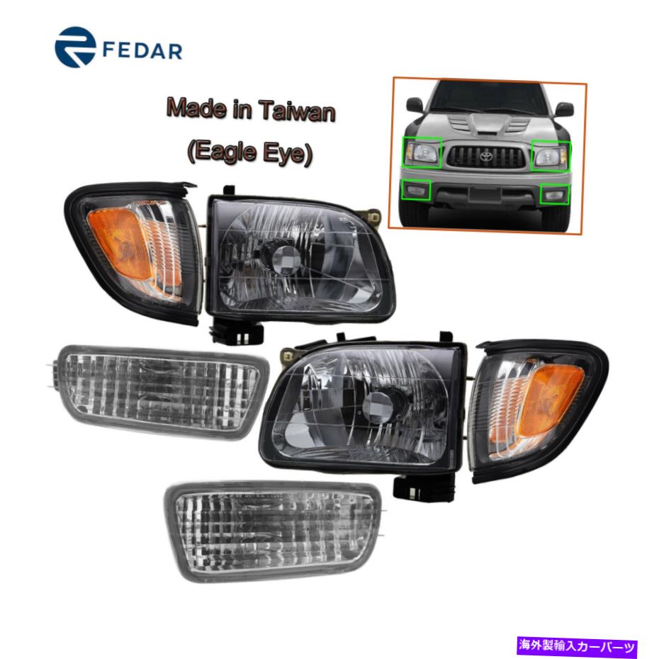 USヘッドライト ヘッドライト＆パークシグナルライトコンボフィット2001-2004トヨタタコマペア Headlight & Park Signal Light Combo Fit 2001-2004 Toyota Tacoma Pair【並行輸入品】