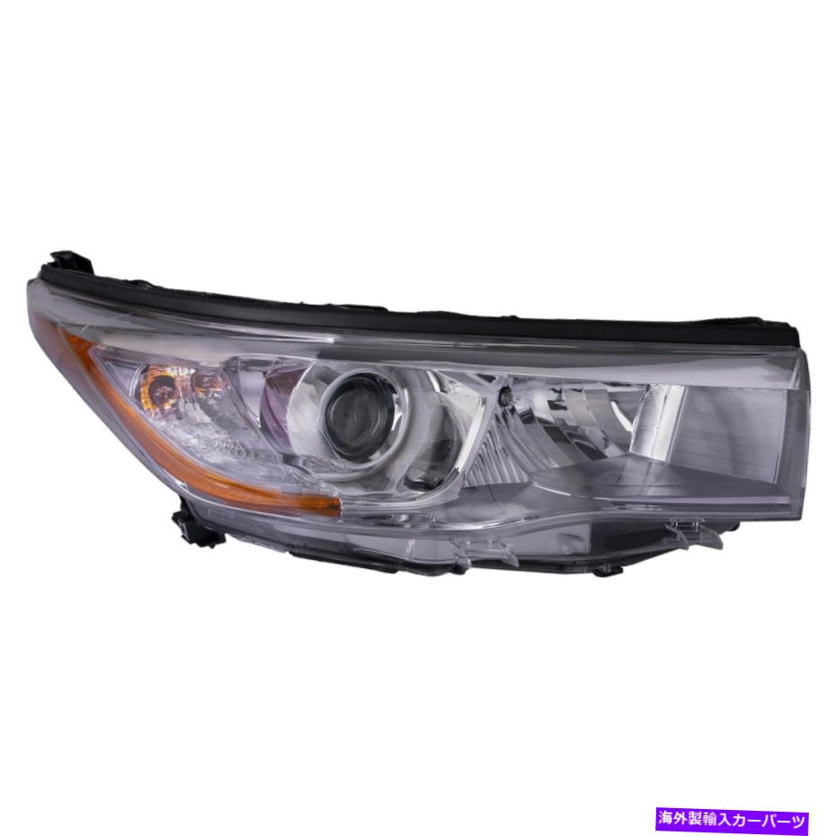 USヘッドライト 2014-2016トヨタハイランダのための右乗り場 Headlight w/Smoked Chrome Accent Right Passenger For 2014-2016 Toyota Highlander【並行輸入品】