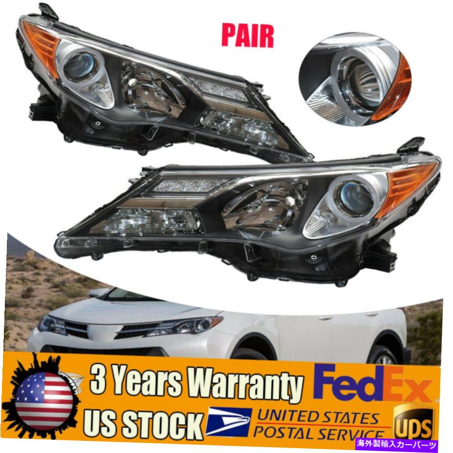 USヘッドライト クリアプロジェクターヘッドライトランプLH RHアセンブリ用2013-2015トヨタRAV4 Clear Projector Head Lights Lamps LH RH Assembly For 2013-2015 Toyota RAV4【並行輸入品】