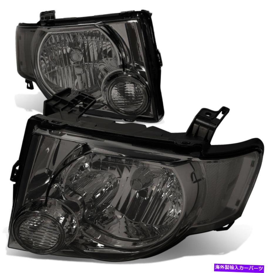 USヘッドライト FIT 2008-2012フォードエスケープSUVペアスモークハウジングクリアサイドヘッドライト/ランプセット Fit 2008-2012 Ford Escape SUV Pair Smoked Housing Clear Side Headlight/Lamp Set【並行輸入品】