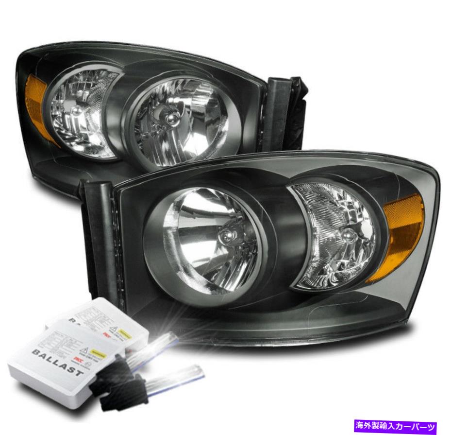 USヘッドライト 2006-2008ドッジラムピックアップブラッククリスタルスタイルヘッドライトランプW / 8KキセノンHID FOR 2006-2008 DODGE RAM PICKUP BLACK CRYSTAL STYLE HEADLIGHT LAMP W/8K XENON HID【並行輸入品】 46,814円