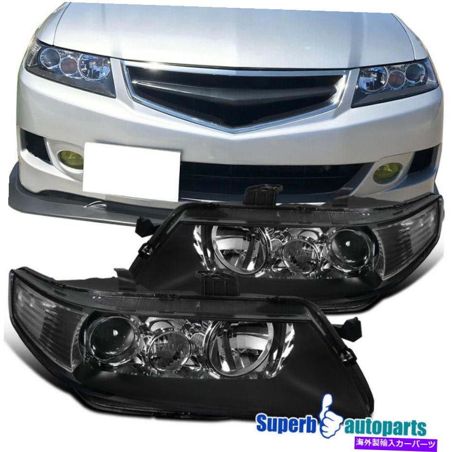 USヘッドライト 2004-2005 Acura 04-05 TSXヘッドライトプロジェクターヘッドランプブラック For 2004-2005 Acura 04-05 TSX Headlights Projector Head Lamp Black【並行輸入品】