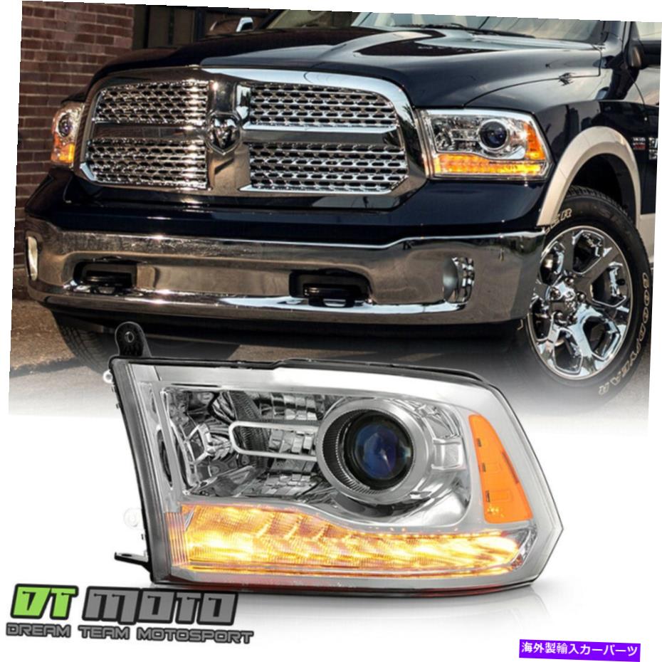 USヘッドライト 2016-2018 RAM 1500 2500 3500 W / Chrome Trim Projectorヘッドライトヘッドランプ - ドライバー 2016-2018 Ram 1500 2500 3500 w/Chrome Trim Projector Headlight Headlamp - Driver【並行輸入品】