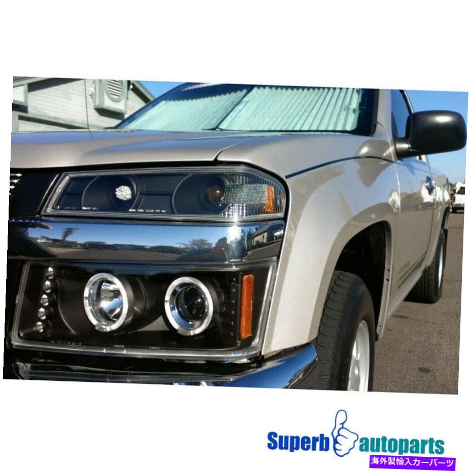 USヘッドライト 2004-2012 Colorado 04-12 Canyon Black HaloプロジェクターヘッドライトLEDバーランプ For 2004-2012 Colorado 04-12 Canyon Black Halo Projector Headlights LED Bar Lamp【並行輸入品】