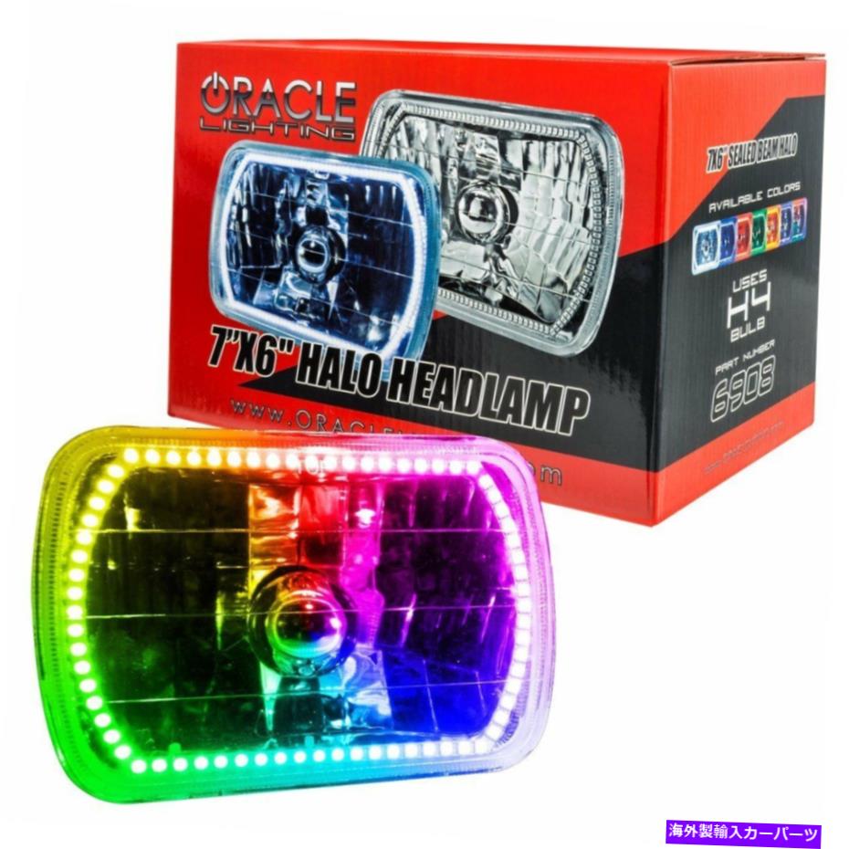 USヘッドライト Oracle Lighting Halo Headlight ColorShift 7x6プレインストールされた長方形6908-333 ORACLE Lighting Halo Headlight ColorSHIFT 7x6 PreInstalled Rectangular 6908-333【並行輸入品】