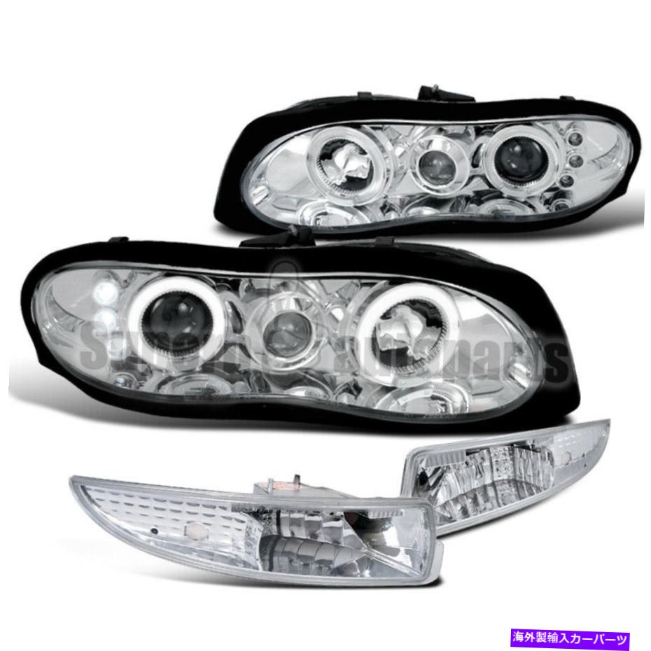 USヘッドライト 1998-2002のシボレーカマロLED Haloプロジェクターヘッドライト+バンパー信号ランプ For 1998-2002 Chevy Camaro LED Halo Projector Headlights+Bumper Signal Lamps【並行輸入品】