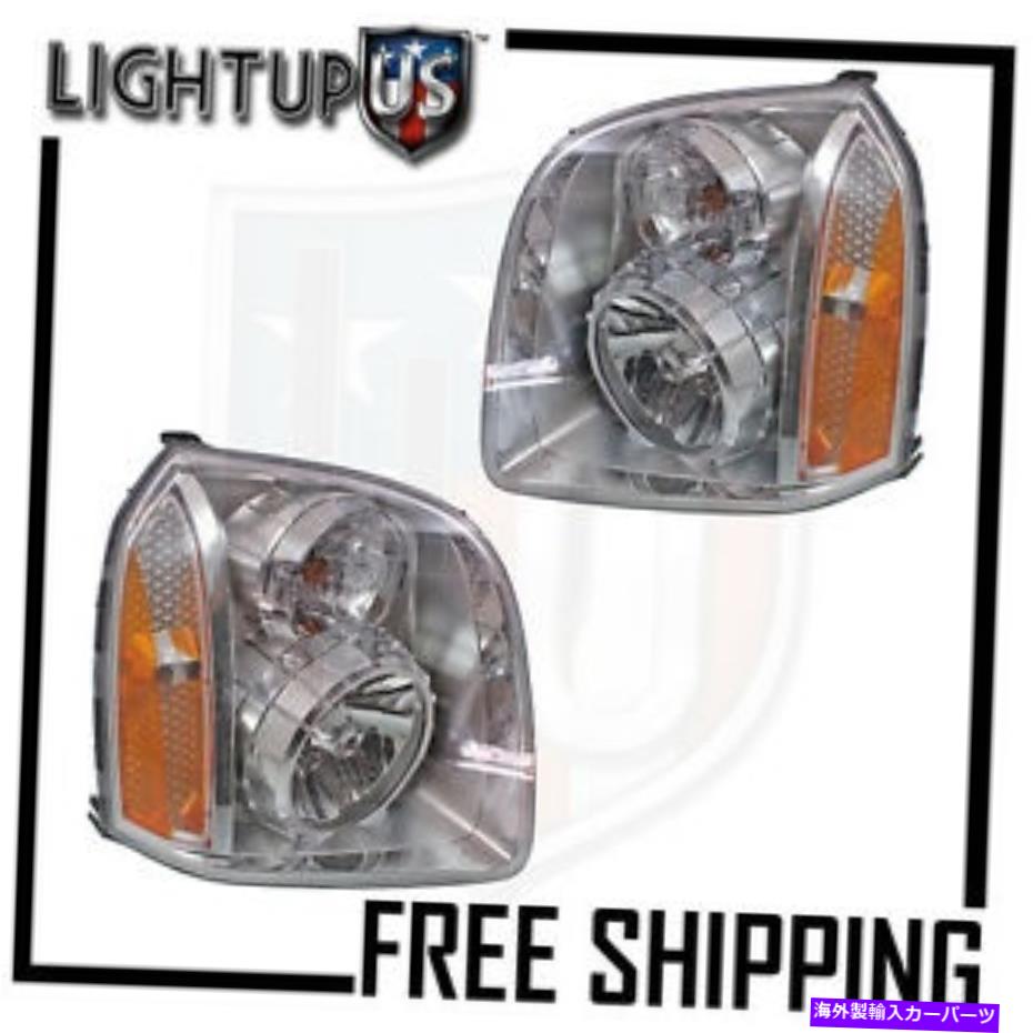 USヘッドライト ヘッドライトヘッドランプペア左右のセット07-13 GMC Yukon Denali＆XL Denali Headlights Headlamps Pair Left right set for 07-13 GMC Yukon Denali & XL Denali【並行輸入品】