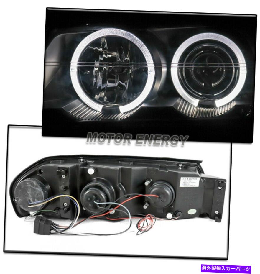 USヘッドライト 00-05シボレーインパラHalo LEDブラックプロジェクターヘッドライトランプW /青のDRL信号 FOR 00-05 CHEVY IMPALA HALO LED BLACK PROJECTOR HEADLIGHT LAMP W/BLUE DRL SIGNAL【並行輸入品】