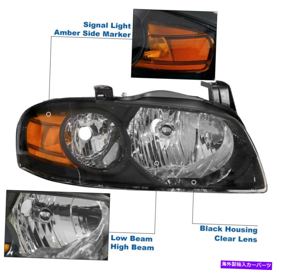 USヘッドライト 2004年2005年2006 SENTRA SE-Rスタイルブラックヘッドライト+ブルーLED DRLランプ+ 6K HID For 2004 2005 2006 Sentra SE-R Style Black Headlight +Blue LED DRL Lamp +6K HID【並行輸入品】