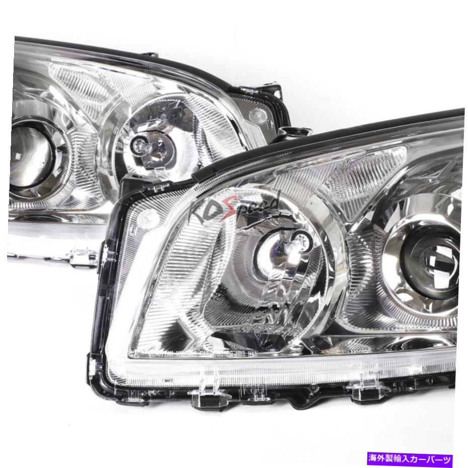 USヘッドライト クロームハウジングクリアコーナープロジェクターヘッドライトランプTOYOTA RAV4 XA30 Chrome Housing Clear Corner Projector Headlight Lamps for 09-12 Toyota RAV4 XA30【並行輸入品】