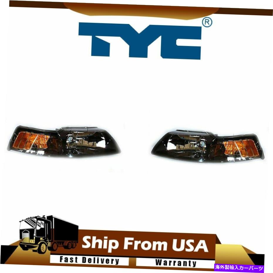 USヘッドライト TYC左ヘッドライトヘッドランプアセンブリキットFord Mustang 2001-2004 TYC Left Right Headlight Headlamp Assembly Kit For Ford Mustang 2001-2004【並行輸入品】