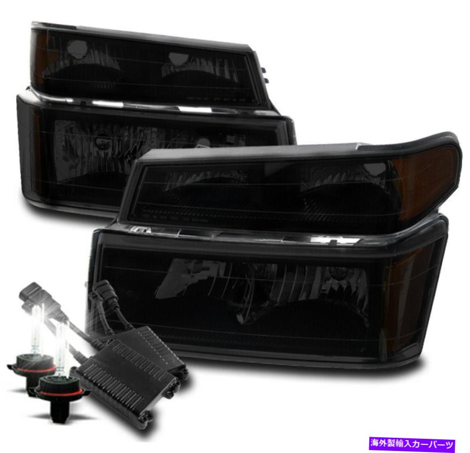 USヘッドライト 2004-2012シボレーコロラド/ GMCキャニオンブラック/スモークヘッドライトランプ+ 50W 8K HID FOR 2004-2012 CHEVY COLORADO/GMC CANYON BLACK/SMOKE HEADLIGHTS LAMP +50W 8K HID【並行輸入品】