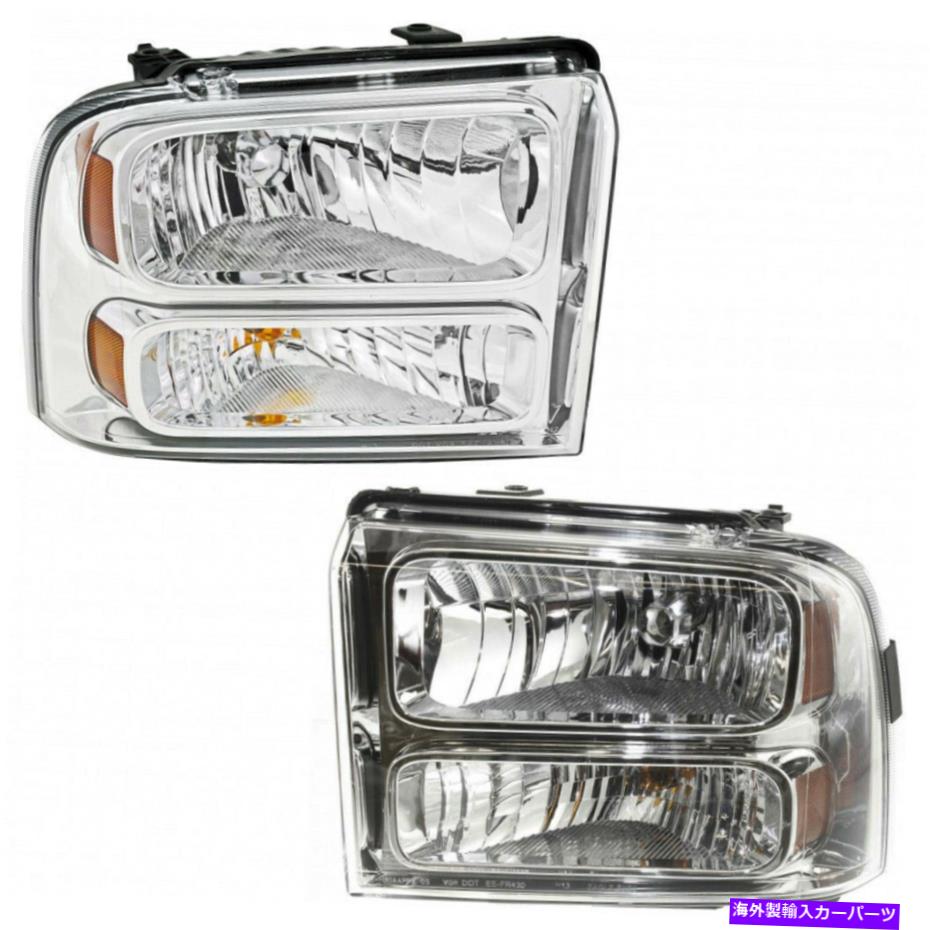 USヘッドライト FITS 2006-2007フォードF-350スーパーデューティヘッドライトペア側 Fits 2006-2007 FORD F-350 SUPER DUTY Head Light Pair Side【並行輸入品】