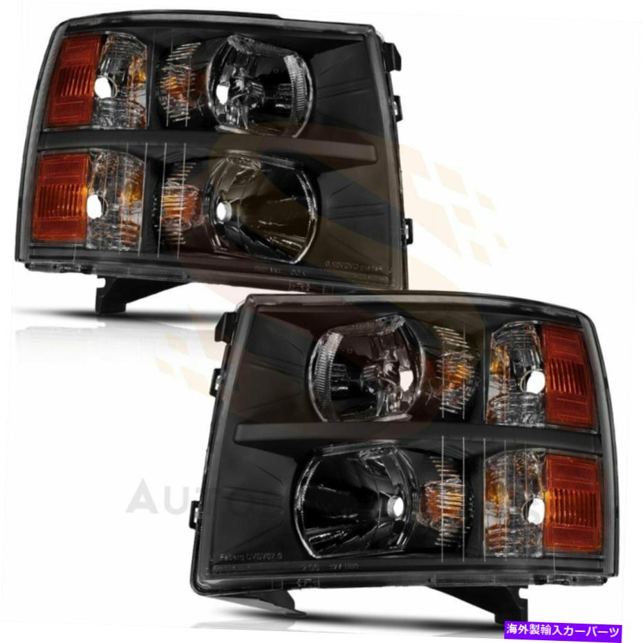 USヘッドライト フィット2007-2014 Chevy Silveradoの取り替えヘッドライトアセンブリLED DRL 1対 Fits 2007-2014 Chevy Silverado Replacement Headlights Assembly LED DRL One Pair【並行輸入品】
