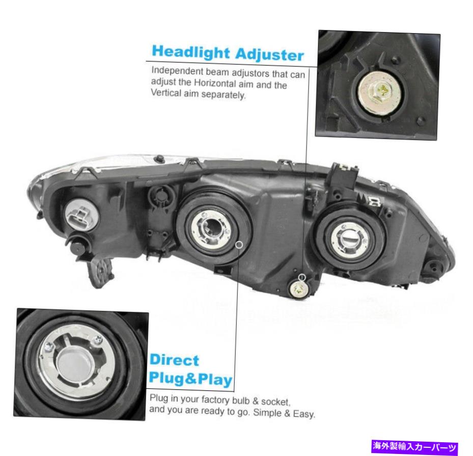USヘッドライト 06-11ホンダシビックセダン4DRクロムヘッドライトランプW / BLUE LED DRL信号+ HID For 06-11 Honda Civic Sedan 4DR Chrome Headlights Lamp w/Blue LED DRL Signal+HID【並行輸入品】