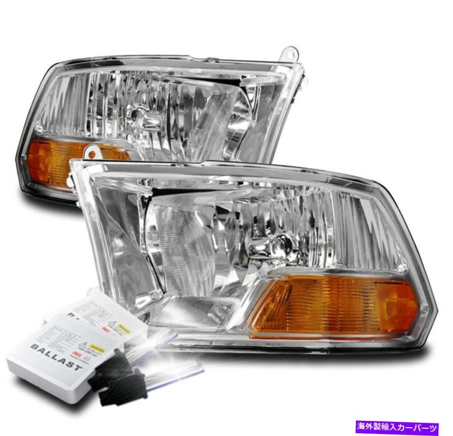 USヘッドライト 2009-2018 Dodge Ram 1500/2010 + 2500 3500 Chromeヘッドライトランプ+ 6KキセノンHID FOR 2009-2018 DODGE RAM 1500/2010+ 2500 3500 CHROME HEADLIGHT LAMP+6K XENON HID【並行輸入品】