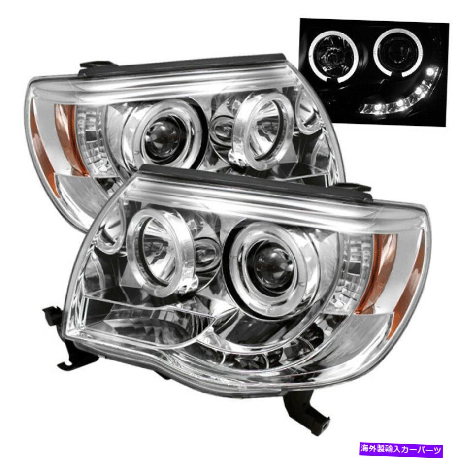 USヘッドライト トヨタタコマ05-11プロジェクターヘッドライトLED Halo LEDクロームH1をLED Spyder for Toyota Tacoma 05-11 Projector Headlights LED Halo LED Chrome High H1【並行輸入品】 46,814円