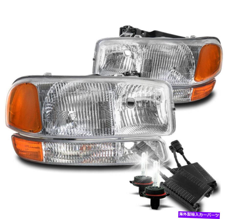 USヘッドライト 1999年から2007年GMC Sierra / 2000-2006 Yukon Headlight +シグナルランプ+ 50W 8000K HIDセット FOR 1999-2007 GMC SIERRA/2000-2006 YUKON HEADLIGHT+SIGNAL LAMP+50W 8000K HID SET【並行輸入品】