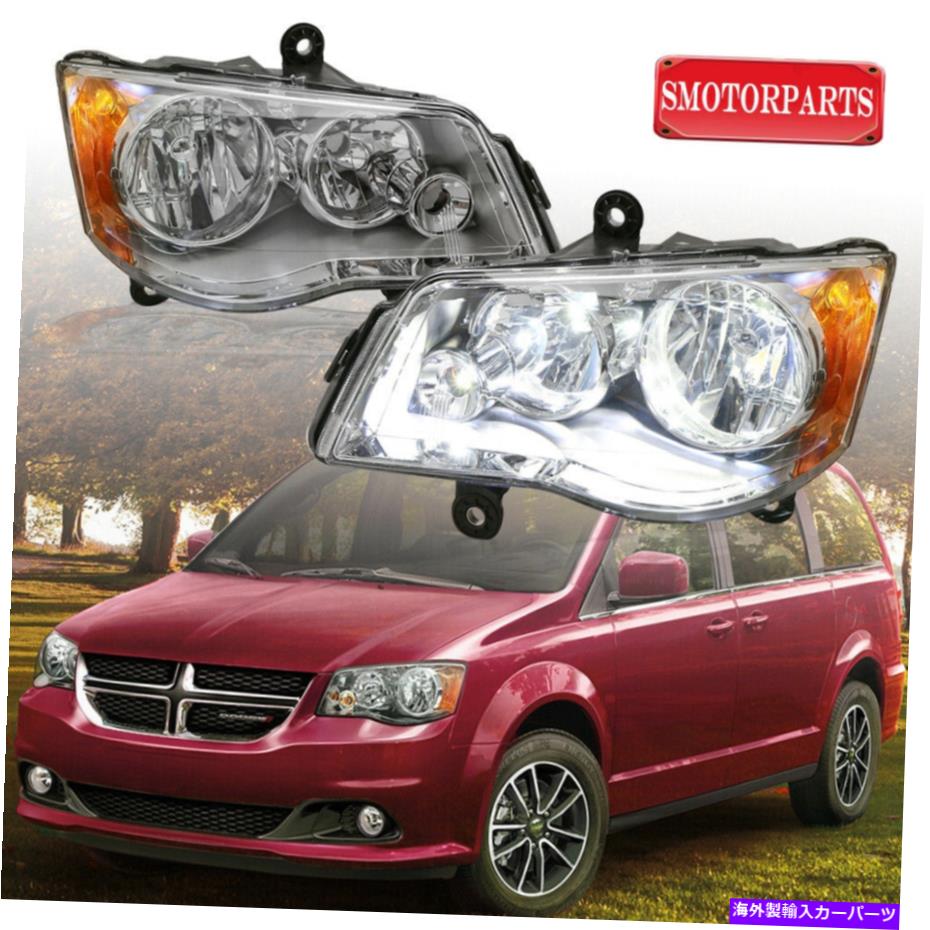 USヘッドライト LH＆RHヘッドライト11-19グランドキャラバン08-16タウン＆カントリーバン用フロントランプ LH & RH Headlights Front Lamps For 11-19 Grand Caravan 08-16 Town & Country Van【並行輸入品】