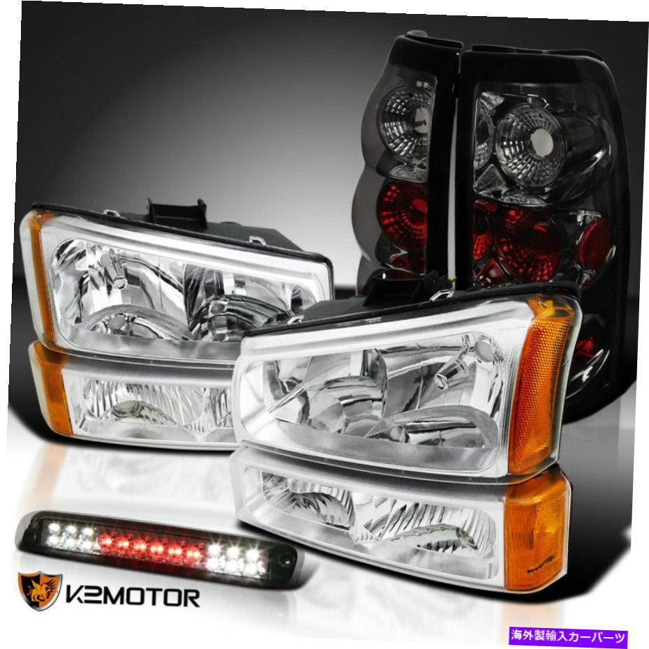 USヘッドライト 03-06 Silverado Chromeヘッドライト+バンパーランプ+スモークテールLED 3RDブレーキランプ 03-06 Silverado Chrome Headlights+Bumper Lamps+Smoke Tail LED 3rd Brake Lamps【並行輸入品】