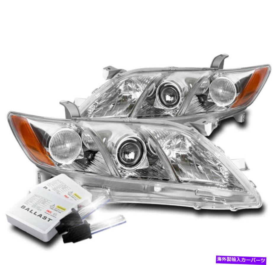 USヘッドライト 2007年から2009年のトヨタカムリクロムプロジェクターヘッドライトランプW / 6KキセノンHID FOR 2007-2009 TOYOTA CAMRY CHROME PROJECTOR HEADLIGHTS LAMPS W/6K XENON HID NEW【並行輸入品】