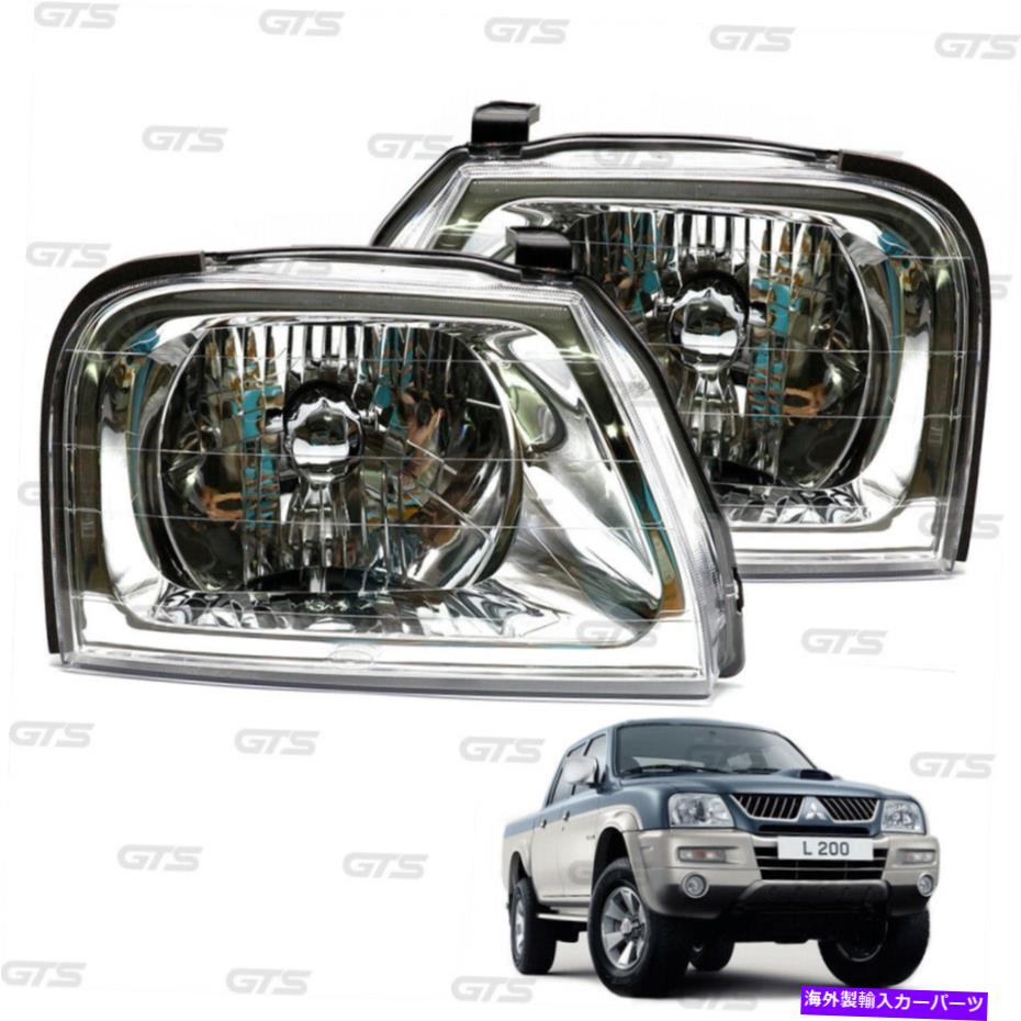 USヘッドライト 三菱L200 Strada G-Wagon 1996 2004のためのペアフロントヘッドランプライト Pair Front Head Lamp Light For Mitsubishi L200 Strada G-Wagon 1996 2004【並行輸入品】