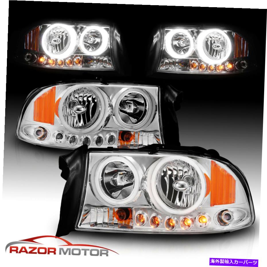 USヘッドライト 98-2004 Dudge Durango / Dakota Chrome Super Bright Led Halo Parkingヘッドライト For 98-2004 Dodge Durango/Dakota Chrome Super Bright LED Halo Parking Headlights【並行輸入品】