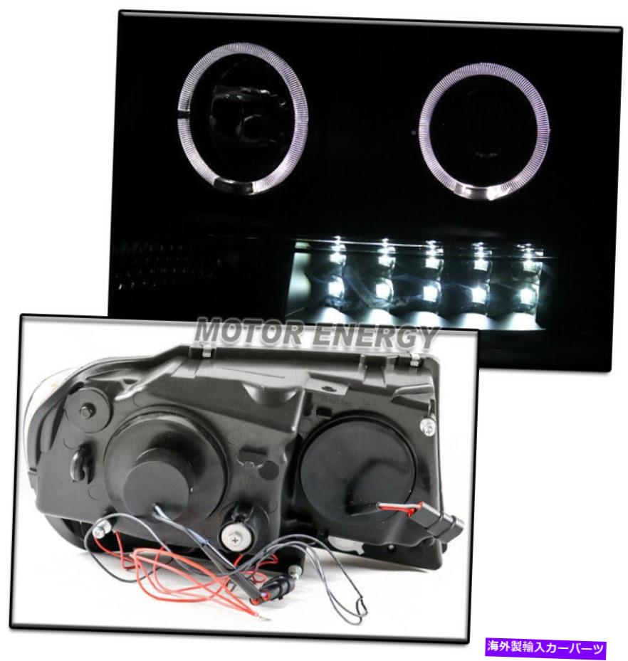 USヘッドライト 99-04ジープグランドチェロキーハローLEDブラックプロジェクターヘッドライトヘッドランプW / DRL FOR 99-04 JEEP GRAND CHEROKEE HALO LED BLACK PROJECTOR HEADLIGHT HEADLAMP W/DRL【並行輸入品】
