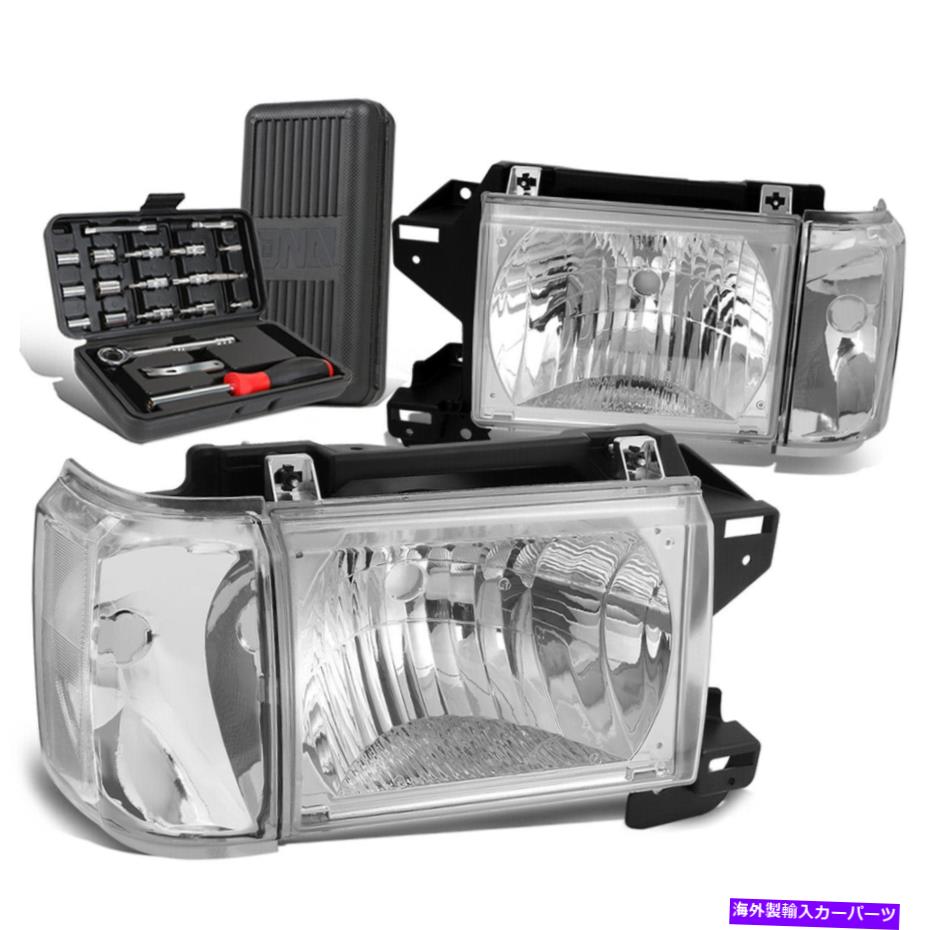 USヘッドライト 1987年から1991年フォードF150 F250 F350 F350 Bronco Chrome /クリア信号ヘッドライト+ツールボックス For 1987-1991 Ford F150 F250 F350 Bronco Chrome/Clear Signal Headlights+Tool Box【並行輸入品】