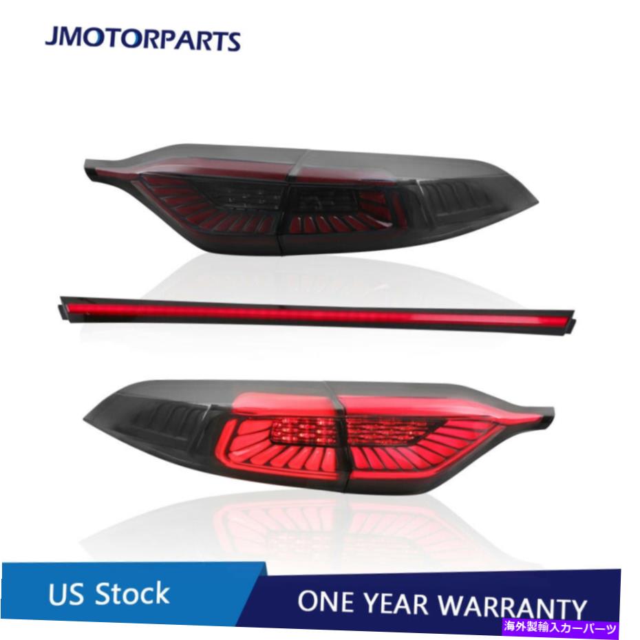 USテールライト 2020年の2021年のToyota Corollaのための中間ラ??ンプとペアスモークリアLEDテールライト Pair Smoked Rear LED Tail Lights With Middle Lamp For 2020 2021 Toyota Corolla【並行輸入品】