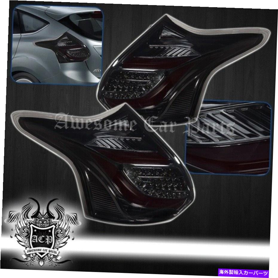 USテールライト クロームハウジングスモークレンズLEDレッドバーテー??ルライトランプ2013年2013年の焦点 Chrome Housing Smoke Lens LED Red Bar Tail Lights Lamps For 2012 2013 2014 Focus【並行輸入品】