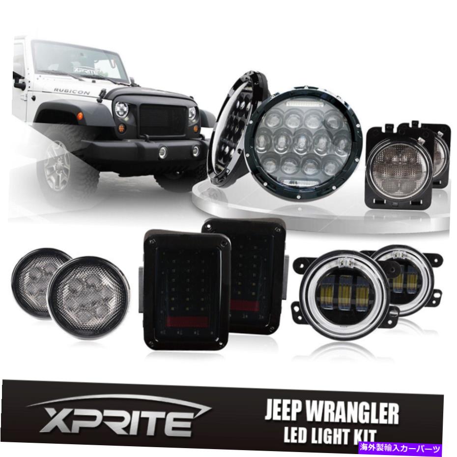 USテールライト 7 "75Wクリー族LEDヘッドライトターン信号Halo Fog Side&Taillight Smoke Combo 7" 75W CREE LED Headlight Turn Signal Halo Fog Side & Taillight Smoke Combo【並行輸入品】|Us Custom Parts Shop USDM