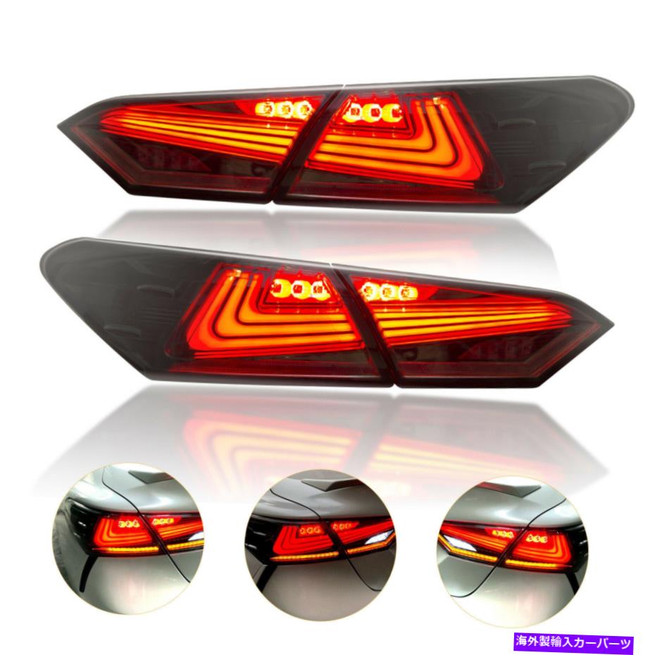 USテールライト LEDテールライト1ペアフィット2018-2020トヨタカムリー起動アニメーションリアランプ LED Tail Lights 1 Pair Fit 2018-2020 Toyota Camry Start Up Animation Rear Lamps【並行輸入品】