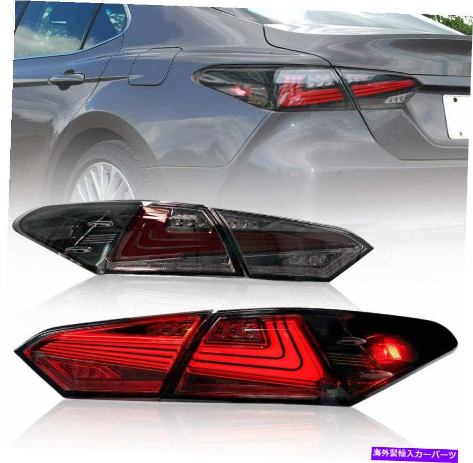 USテールライト トヨタCAMRY 2018- 2021スタートアップアニメーションの4ピースLEDスモークテールライト 4PCS LED Smoked Tail Lights For Toyota Camry 2018- 2021 Start-up Animation画像