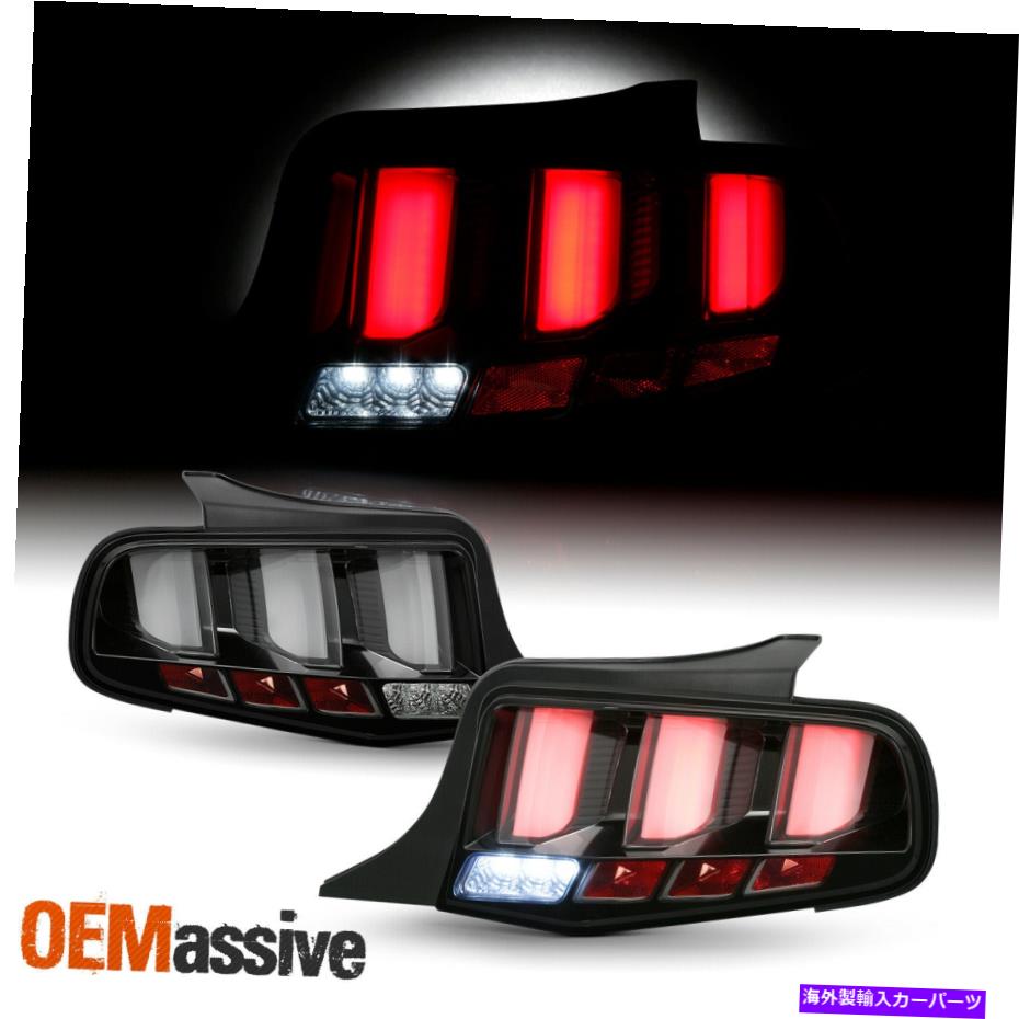 USテールライト 2010-2012フォードマスタングクリアチューブブラックテールライトW / LEDシーケンシャル信号 For 2010-2012 Ford Mustang Clear Tube Black Tail Lights w/ LED Sequential Signal【並行輸入品】