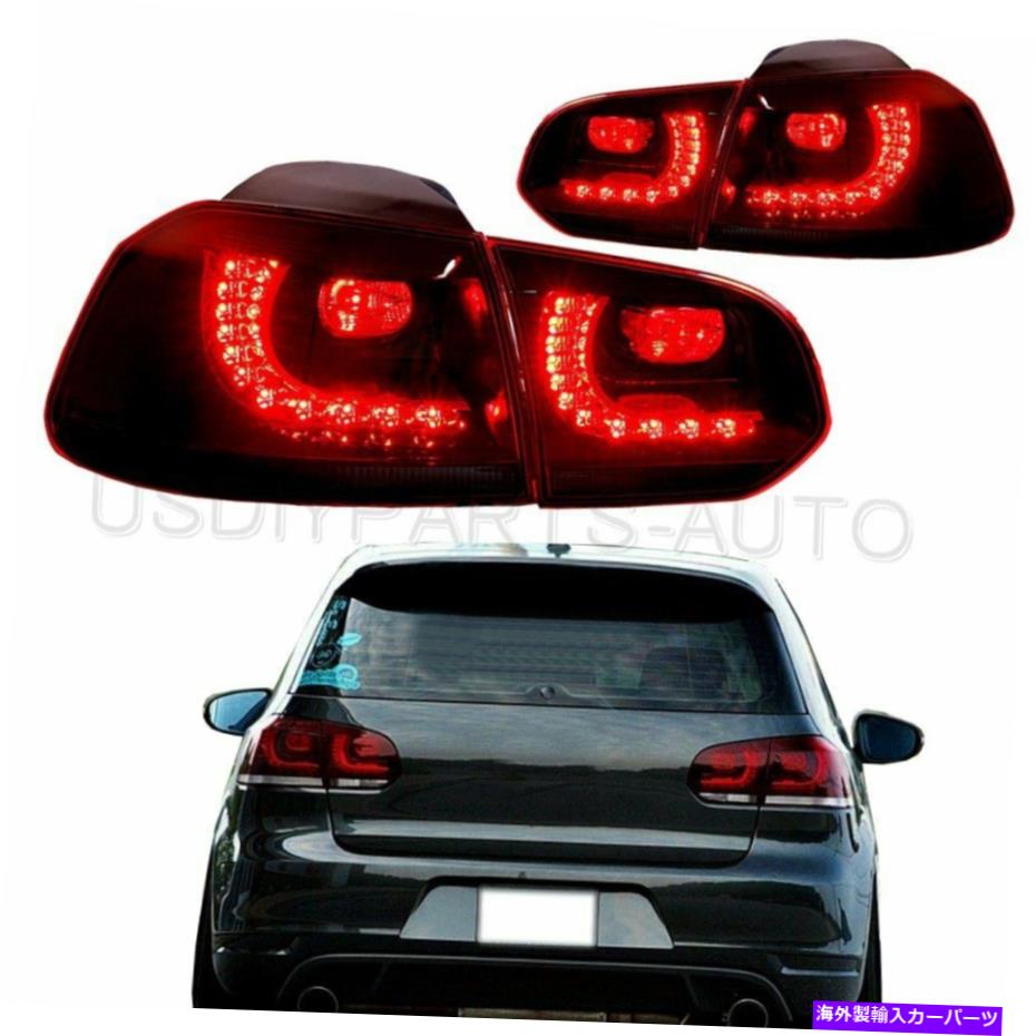 USテールライト フォルクスワーゲンゴルフ6 GTI 2010-2014アセンブリテールライト赤LEDリアランプペア For Volkswagen Golf 6 GTI 2010-2014 Assembly Tail Lights Red LED Rear Lamp Pair【並行輸入品】