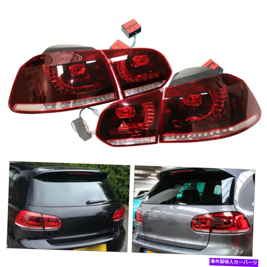 USテールライト LEDテールライト、VWゴルフMK6 GTI R 2010-2014レッドリアライトテールライト LED Tail Lights,for VW GOLF MK6 GTI R 2010-2014 Red Rear Light Tail Lights【並行輸入品】