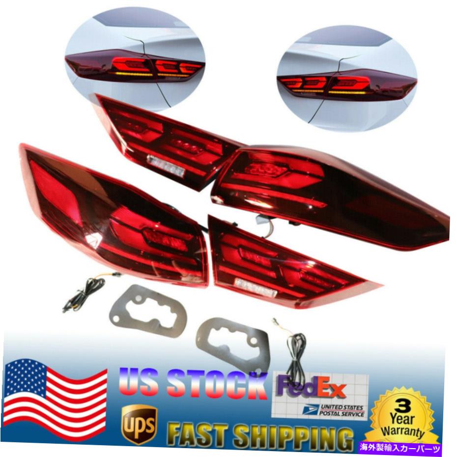 USテールライト Hyundai Elantra 16-18の赤いLEDのテールライトアセンブリリアライトペアを交換 Red LED Taillights Assembly For Hyundai Elantra 16-18 Replace Rear lights PAIR【並行輸入品】