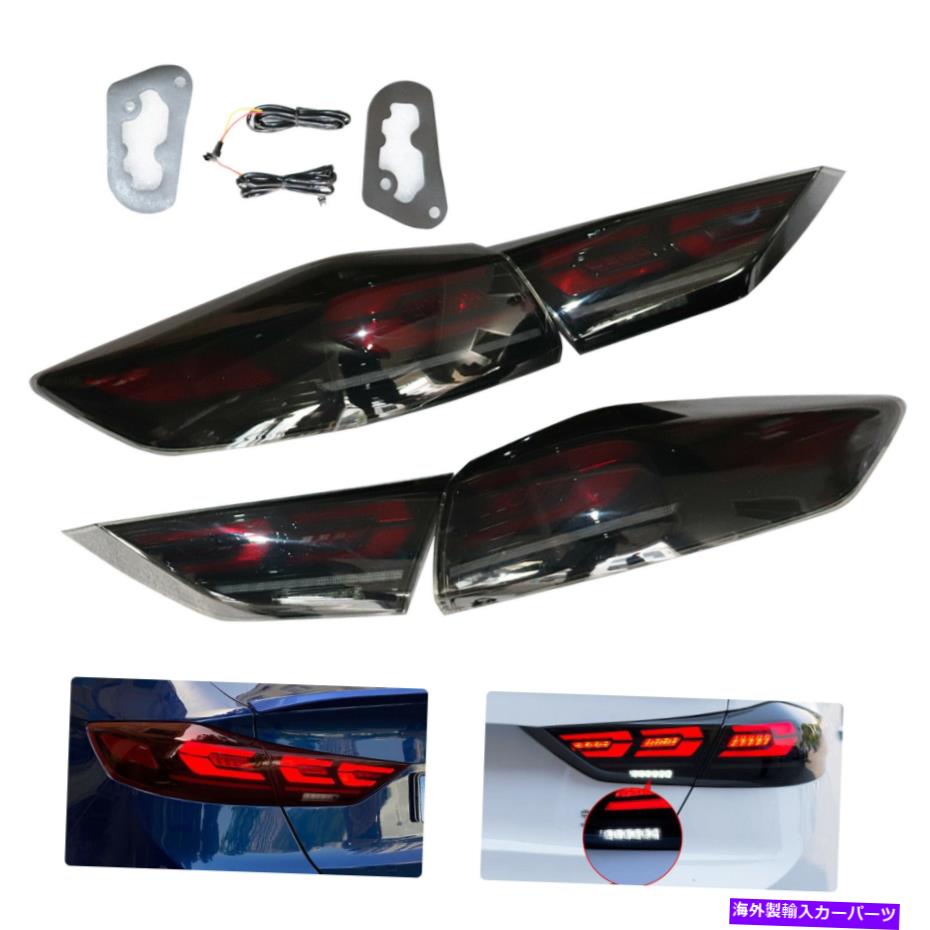 USテールライト Hyundai Elantra Smoke LEDリアランプアセンブリLEDテールライト16-18のペア A Pair For Hyundai Elantra Smoke LED Rear Lamps Assembly LED Tail Lights 16-18【並行輸入品】