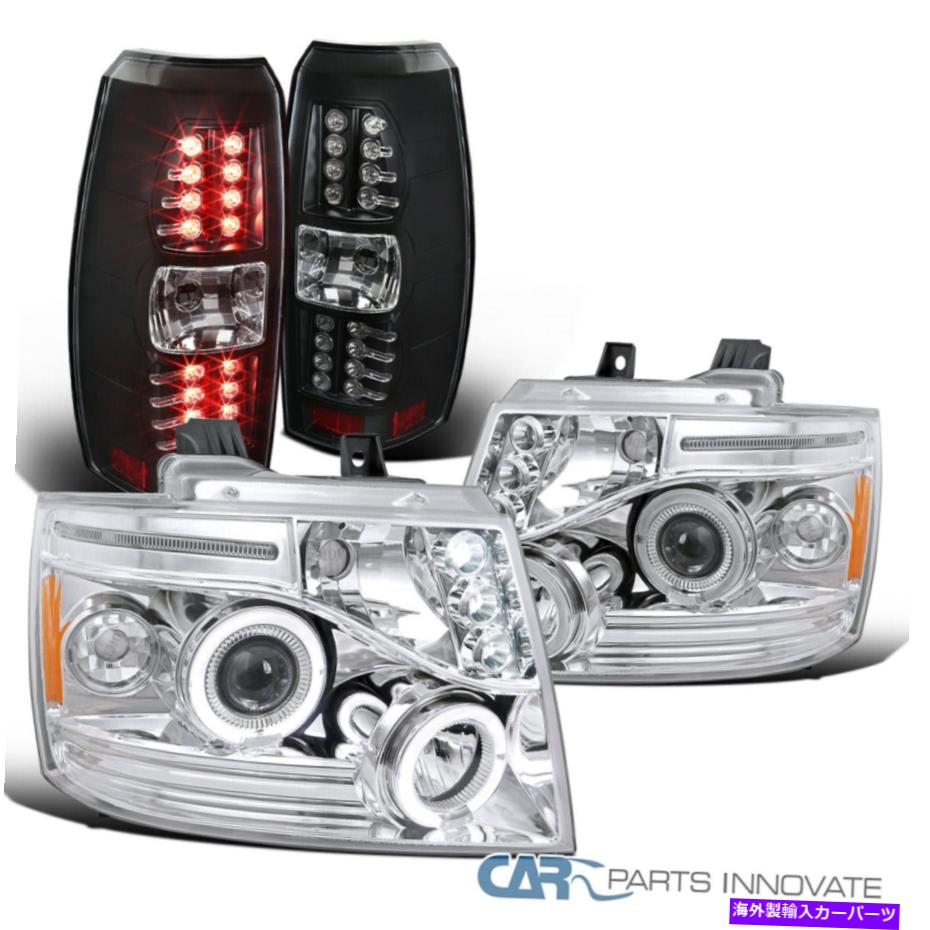 USテールライト フィット07-12シボレーアバランシェクリアハロープロジェクターヘッドライト+ブラックLEDテールライト Fit 07-12 Chevy Avalanche Clear Halo Projector Headlights+Black LED Tail Lights【並行輸入品】｜Us Custom Parts Shop USDM